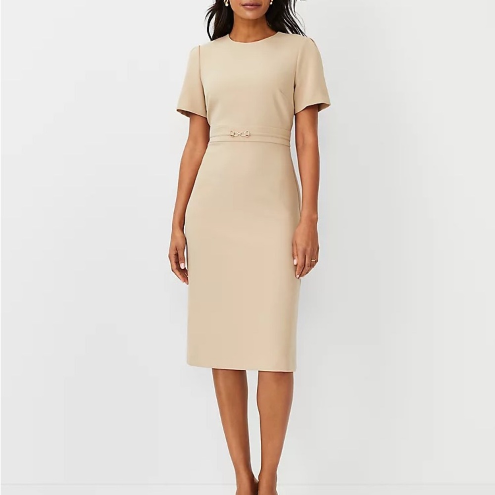 Ann taylor-Chain Trim Sheath Dress/size 4 petite/new